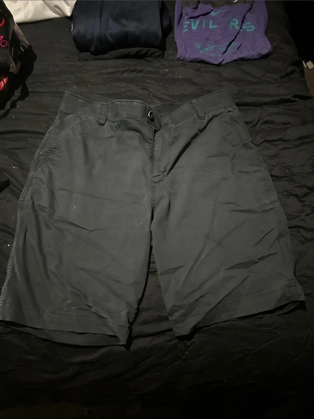 Nike Men's Charcoal Flat-Front Casual Shorts